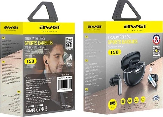 Słuchawki Awei T50 ENC TWS Black (AWEI145) - obraz 4
