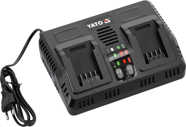 Розумний подвійний зарядний пристрій YATO для акумуляторів 18 В 4.5 А (YT-828501) - зображення 3