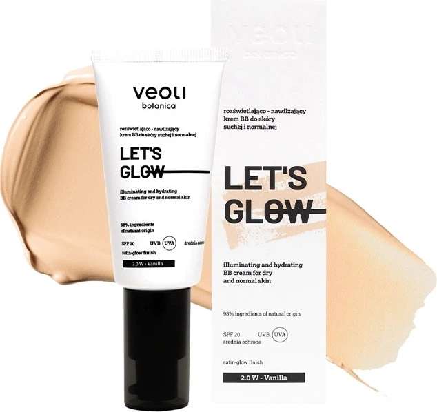 BB-крем Veoli Botanica Let's Glow SPF20 для сухої та нормальної шкіри 2.0 W Vanilla 30 мл (5907190822397) - зображення 2