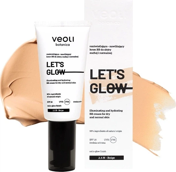 BB-крем Veoli Botanica Let's Glow SPF20 для сухої та нормальної шкіри 2.5 N Beige 30 мл (5907190822410) - зображення 2