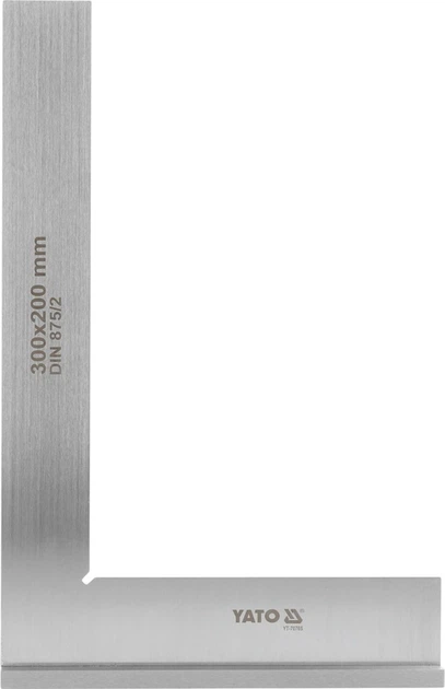 Kątownik ślusarski YATO ze stopką 300 x 200 mm kl. II (YT-70765) - obraz 1