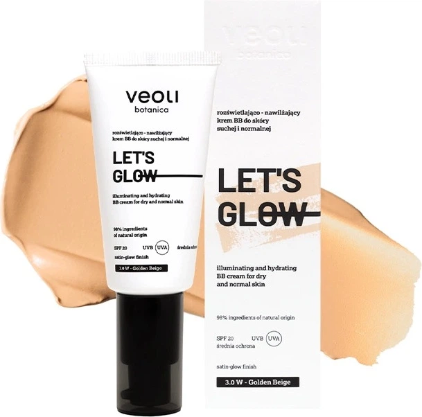 BB-крем Veoli Botanica Let's Glow SPF20 для сухої та нормальної шкіри 3.0 W Golden Beige 30 мл (5907190822434) - зображення 2
