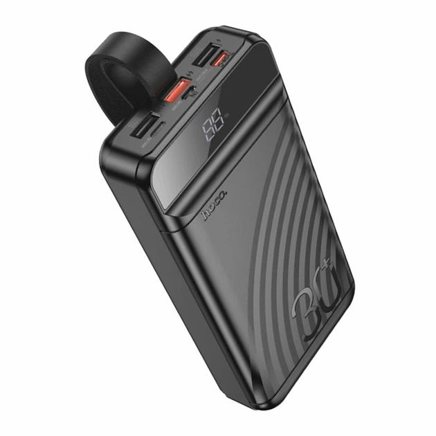 Power bank Hoco J123B 30000mAh PD20W QC3.0 22.5W LCD and LED-lamp чорний - Фото 4 Power bank Hoco J123B 30000mAh PD20W QC3.0 22.5W LCD and LED-lamp чорний - изображение 4
