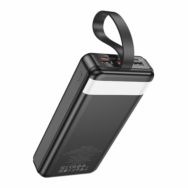 Power bank Hoco J123B 30000mAh PD20W QC3.0 22.5W LCD and LED-lamp чорний - Фото 5 Power bank Hoco J123B 30000mAh PD20W QC3.0 22.5W LCD and LED-lamp чорний - изображение 5