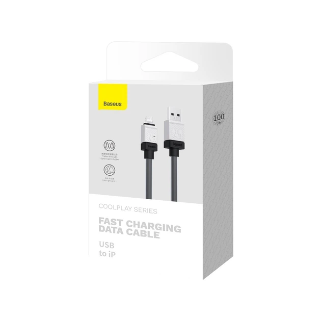 Кабель Baseus USB AM - lightning CoolPlay CAKW000401 2,4A 1m Black - зображення 5