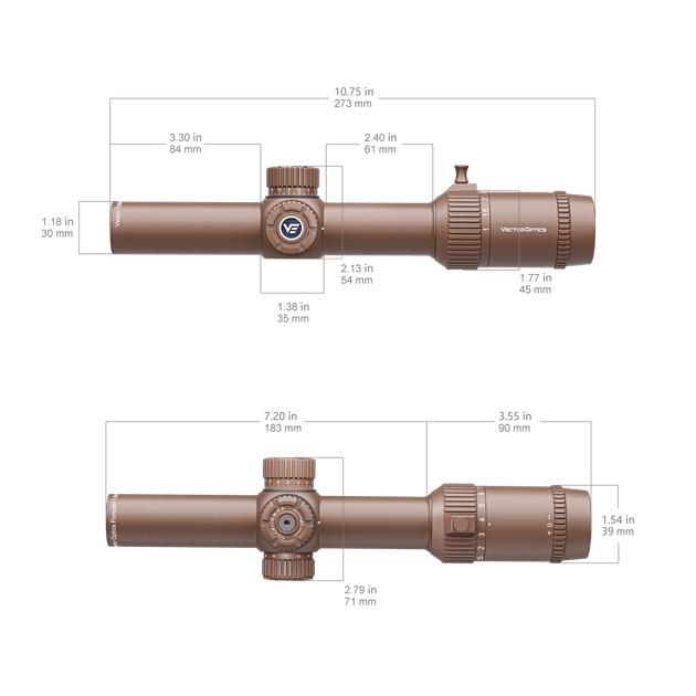 Прицел Vector Optics Forester 1-8X24 (30 мм) illum. SFP Coyote FDE SCOC-39 - изображение 8