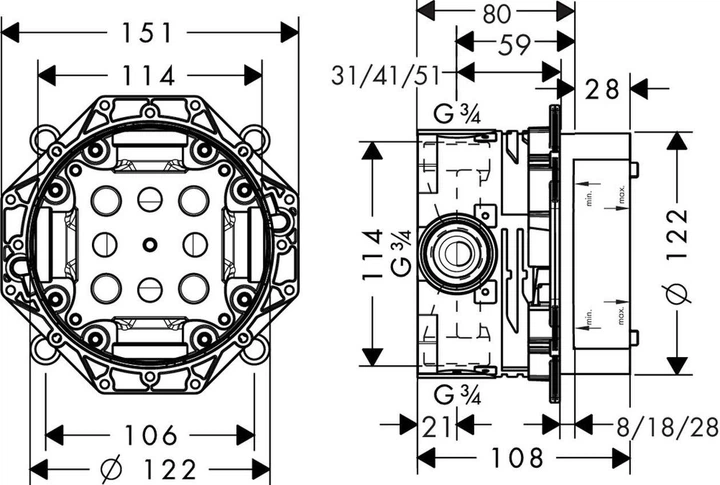 Zestaw podtynkowy Hansgrohe Ibox (1800180) - obraz 3