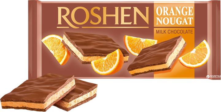 Шоколад Roshen молочный с апельсиновой нугой 90 г (4823077622984 ...