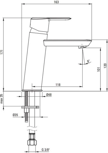 Змішувач для раковини Deante Arnika BQA_Z20M - зображення 2