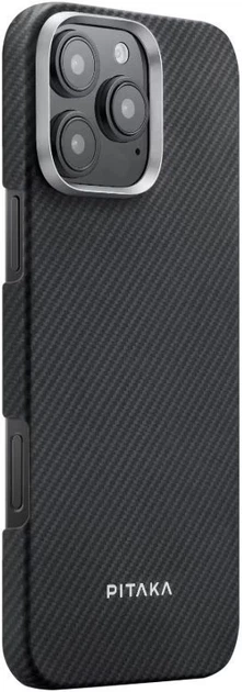 Etui plecki Pitaka Ultra-Slim Case Classic Twill 600D do Apple iPhone 16 Pro Black/Grey (KI1601PA) - obraz 2