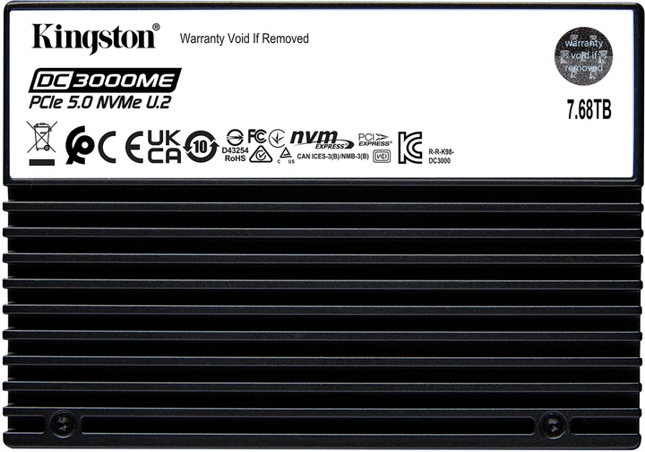 Dysk SSD Kingston DC3000ME 7.68TB U.2 PCIe 5.0 x4 3D eTLC (SEDC3000ME/7T6) - obraz 1
