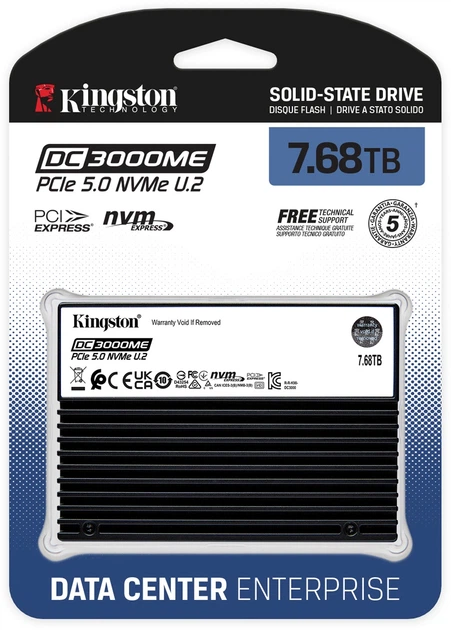 Dysk SSD Kingston DC3000ME 7.68TB U.2 PCIe 5.0 x4 3D eTLC (SEDC3000ME/7T6) - obraz 4