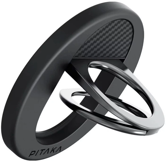 Magnetyczne pierścień-podstawka na telefon Pitaka MagEZ Grip 3 Twill 600D Black/Grey (MGB2402) - obraz 2
