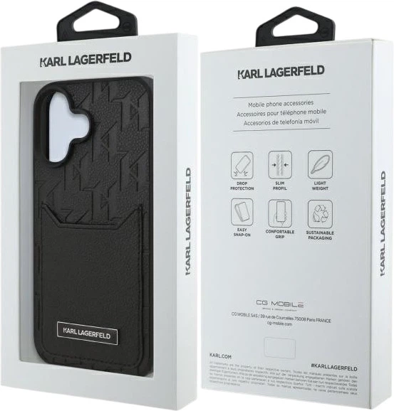Панель Karl Lagerfeld Cardslots Monogram для iPhone 16 Black (3666339319243) - зображення 8
