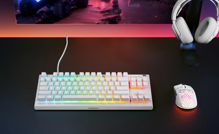 Klawiatura przewodowa SteelSeries Apex 3 TKL USB White (SS64819) - obraz 6