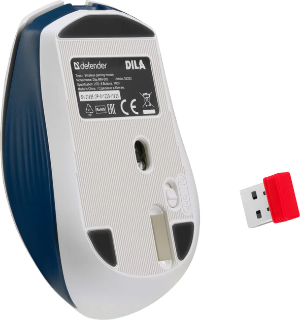 Миша Defender Dila MM-282 LED Wireless White-Blue (4745090825435) - зображення 6