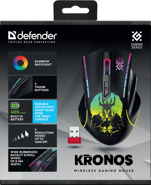 Миша Defender Kronos GM-695 Wireless Black (4745090825107) - зображення 9