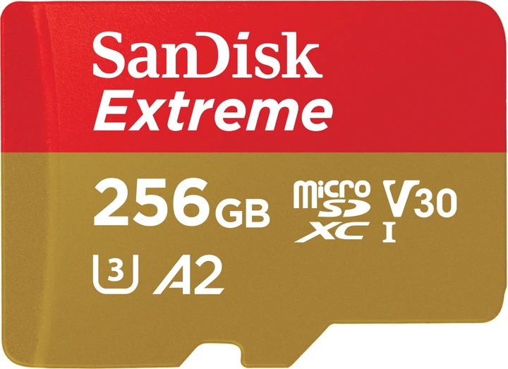 Karta pamięci SanDisk Extreme microSDXC UHS I 256GB Class A2 V30 (SDSQXAV-256G-GN6GN) - obraz 1