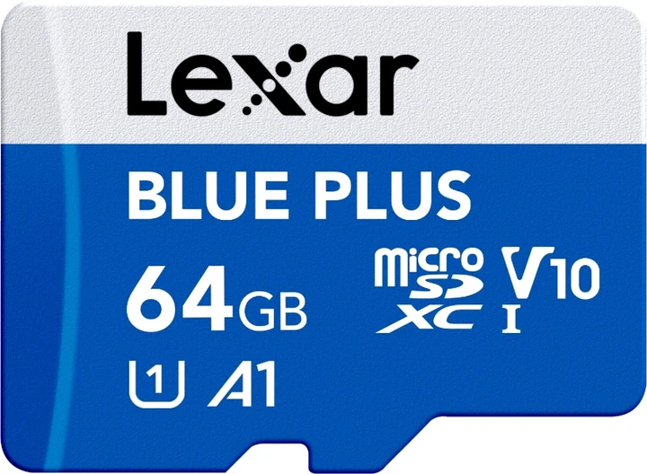 Карта пам'яті Lexar Blue Plus microSDXC 64GB UHS-I U1 V10 (LMSBLPL064G-BNANG) - зображення 1