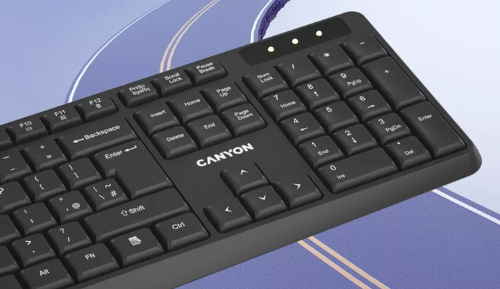 Клавіатура бездротова Canyon KB-W01 Water resistant Wireless Black (CNE-CKEYW01) - зображення 5