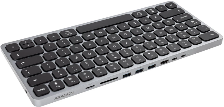 Клавіатура дротова Axagon HMC-KB 9 in 1 USB Silver/Black (HMC-KB-CRL) - зображення 2