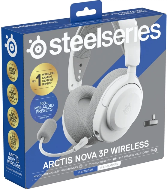 Słuchawki SteelSeries Arctis Nova 3P Wireless MultiPlatform White (SS61687) - obraz 5