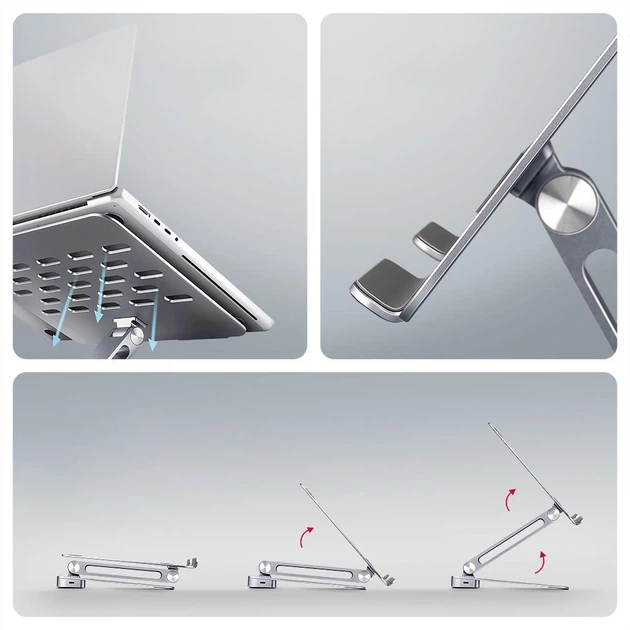 Підставка для ноутбука AXAGON HMC-STND USB-C 5Gbps 7in1 Silver (HMC-STND) - зображення 3