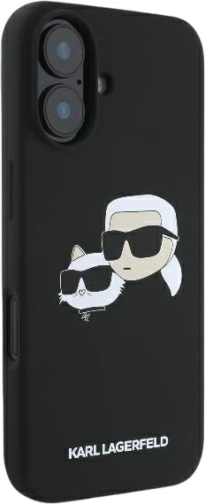 Etui plecki Karl Lagerfeld Silicone Double Heads Print MagSafe do iPhone 16 Black (3666339319526) - obraz 4