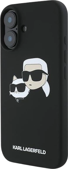 Etui plecki Karl Lagerfeld Silicone Double Heads Print MagSafe do iPhone 16 Plus Black (3666339319533) - obraz 2