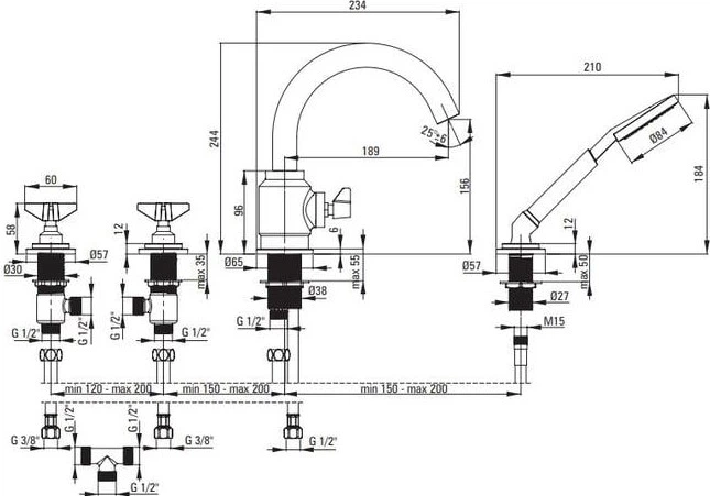 Bateria wannowa Deante Temisto BQT_M14D - obraz 2