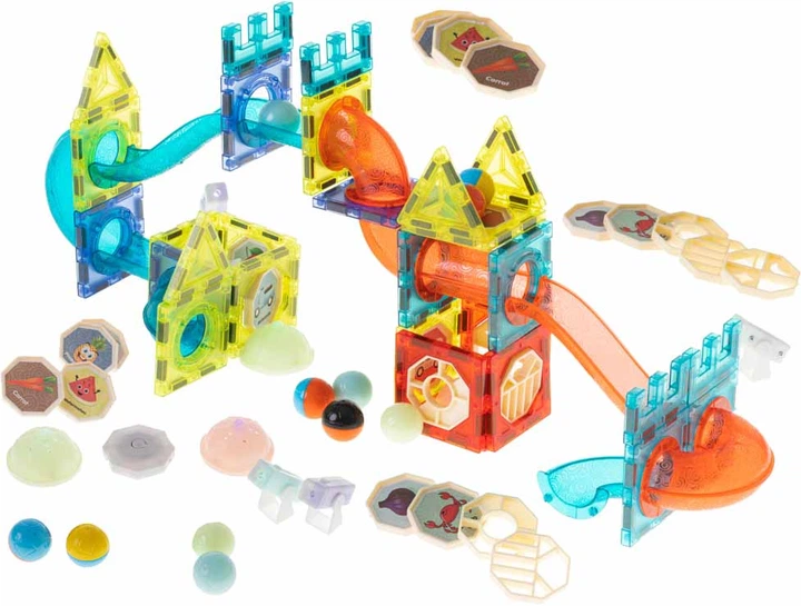 Klocki magnetyczne Dige Marble Tor Kulkowy Świecący 75 el. (5903039733350) - obraz 2