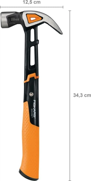 Młotek z wygiętym pazurem Fiskars IsoCore L 1027203 (6411501701213) - obraz 3