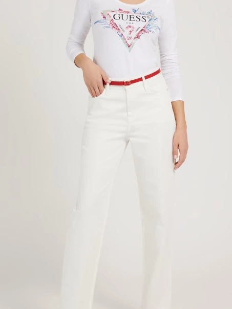 Jeansy regular fit damskie Guess W2GA73D4IF2 28-32 Białe (7628067239039) (955555905202196) - Outlet - obraz 1