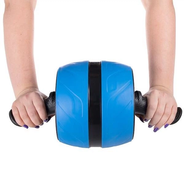 Ролик для тренувань Springos FA5000 з килимом Чорно-блакитний (5907719409573) - зображення 9