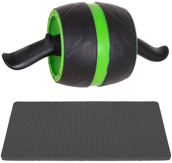 Ролик для тренувань Springos FA5010 з килимом Чорно-зелений (5907719409580) - зображення 1