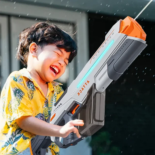 Водяний автомат із підсвічуванням Water Gun на акумуляторі 7.4V з автоматичним насосом Білий - зображення 4