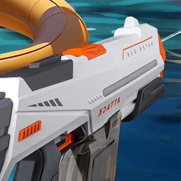 Водяний автомат із підсвічуванням Water Gun на акумуляторі 7.4V з автоматичним насосом Білий - зображення 3