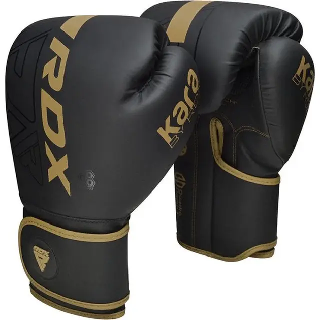 Рукавички боксерські з капою RDX F6 Kara Matte розмір 8 унцій, чорно-золотисті - изображение 8