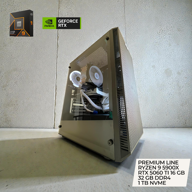 Ігровий преміум ПК AMD Ryzen 9 5900X / NVIDIA RTX 5060 TI 16 GB / 32 GB DDR4 / 1 TB SSD M2 NVME / ASUS PRIME AMD 570P / CHIEFTEC POLARIS 750W / QUBE NEPTUNE - зображення 6