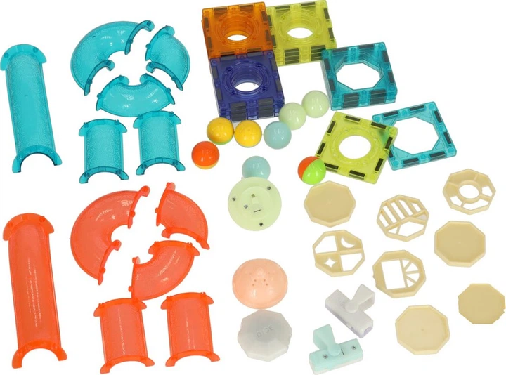 Klocki magnetyczne Dige konstrukcyjne Marble Tor Kulkowy Świecący 49 el. (5903039737709) - obraz 2