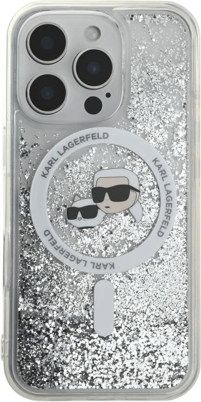 Etui plecki Karl Lagerfeld Liquid Glitter Karl&Choupette Head Magsafe do iPhone 16 Pro Max Transparent (3666339319151) - obraz 3