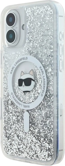 Панель Karl Lagerfeld Liquid Glitter Choupette Head Magsafe для iPhone 16 Transparent (3666339319205) - зображення 2