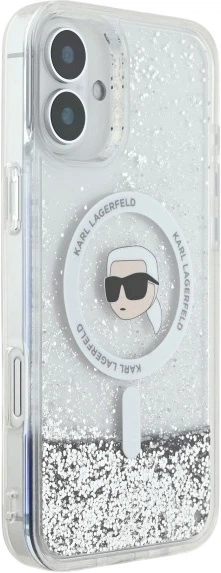 Панель Karl Lagerfeld Liquid Glitter Karl Head Magsafe для iPhone 16 Transparent (3666339319168) - зображення 4