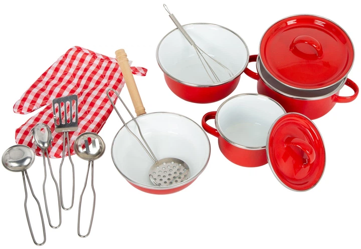 Zestaw naczyń Small Foot dla dzieci 11 elementów Czerwony 5410766 (4020972089649) - obraz 2