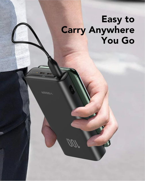 УМБ Veger T100 20000 mAh 100W PD/QC3.0 Black (6970453555461) - зображення 5