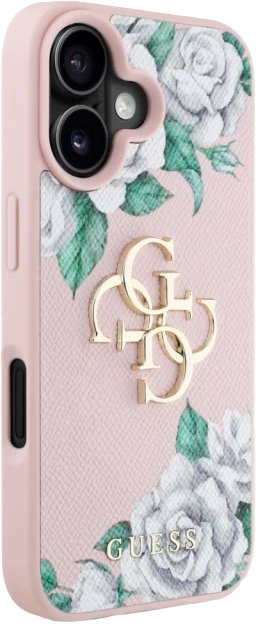 Панель Guess Grained Roses Big 4G для Apple iPhone 16 Pink (3666339427078) - зображення 4