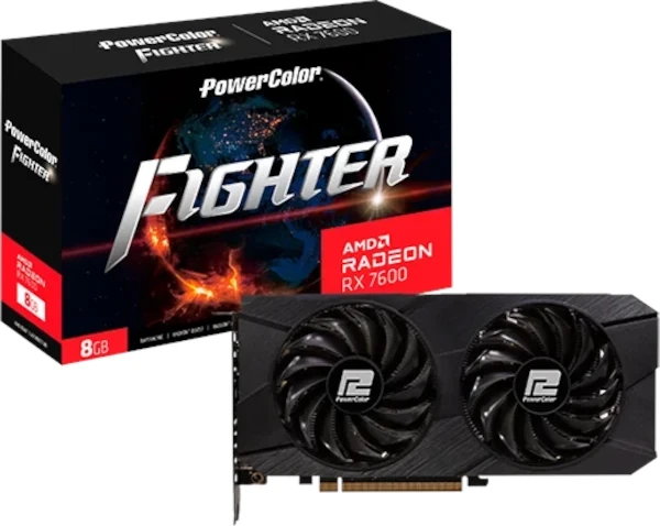 Karta graficzna Powercolor PCI-Ex Radeon RX 7600 Fighter V2 8GB GDDR6 (128bit) (2655/18000) (HDMI, 3 x DisplayPort) (RX 7600 8G-F/V2) - obraz 6