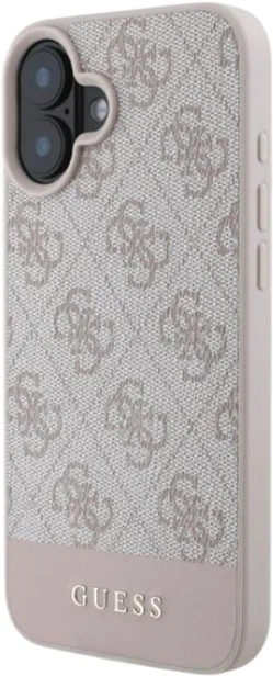 Панель Guess 4G Bottom Stripe для Apple iPhone 16 Pink (GUHCP16SG4GLPI) - зображення 4