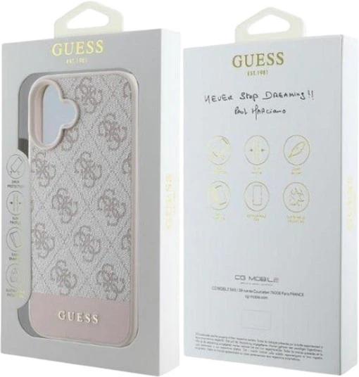 Панель Guess 4G Bottom Stripe для Apple iPhone 16 Pink (GUHCP16SG4GLPI) - зображення 5