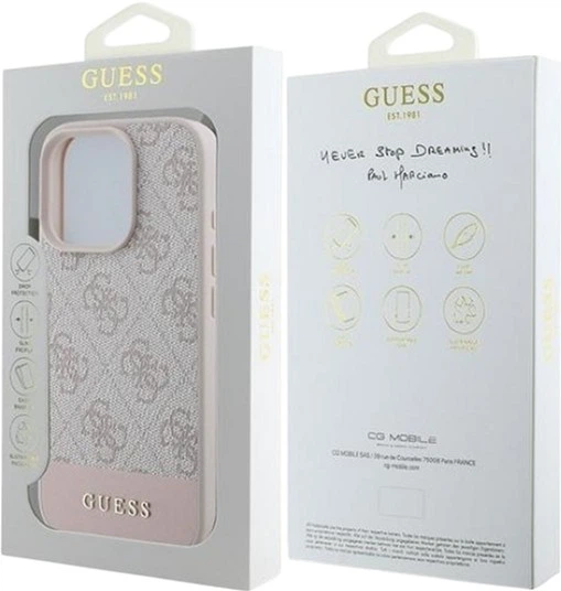 Панель Guess 4G Bottom Stripe для Apple iPhone 16 Pro Max Pink (GUHCP16XG4GLPI) - зображення 8